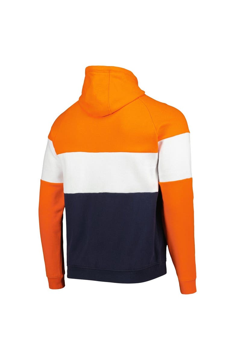 New Era Men's New Era Navy/Orange Chicago Bears Colorblock Throwback Pullover Hoodie, Alternate, color, Navy