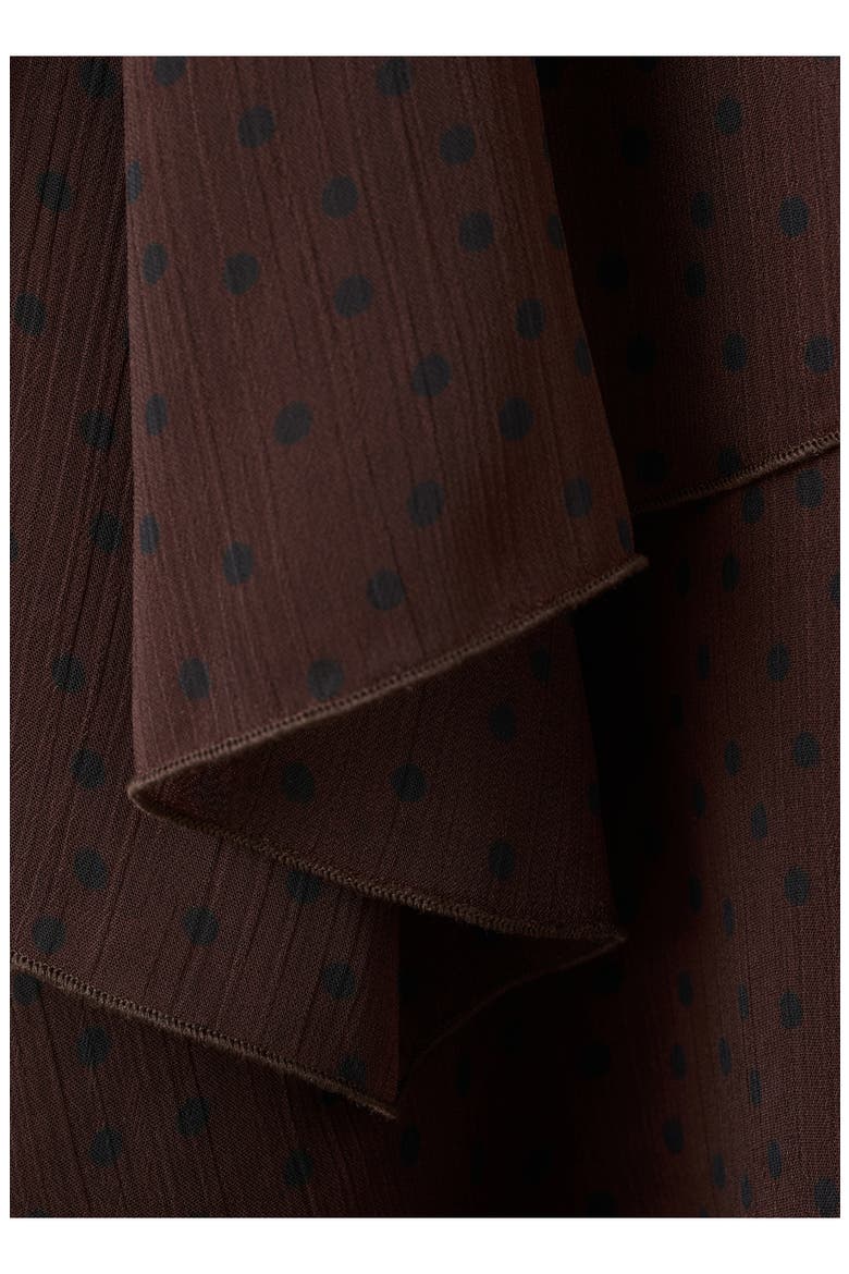 Dot Ruffle Long Sleeve Minidress, Alternate, color, BROWN
