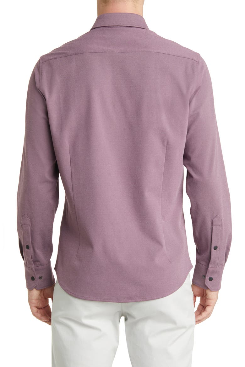 Nolan Knit Snap Front Shirt, Alternate, color, PURPLE