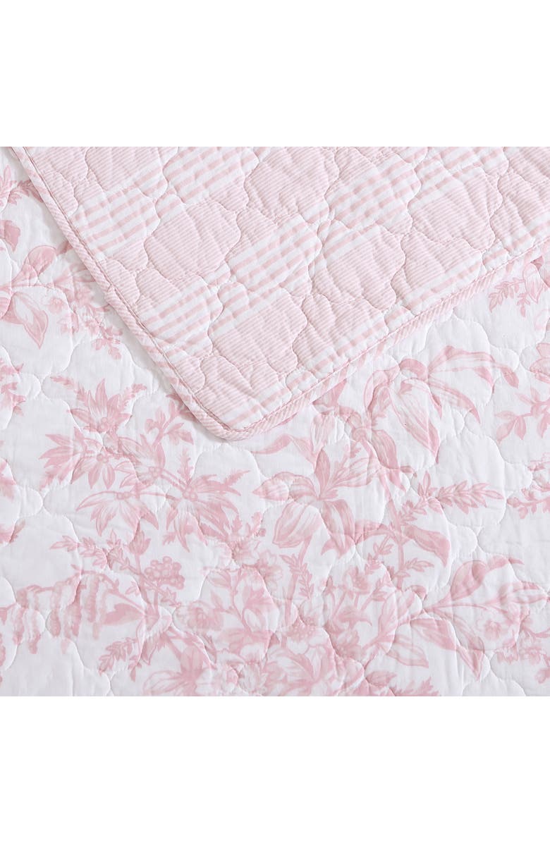 Laura Ashley Bedford Quilt & Sham Set, Alternate, color, Pale Pink/ White