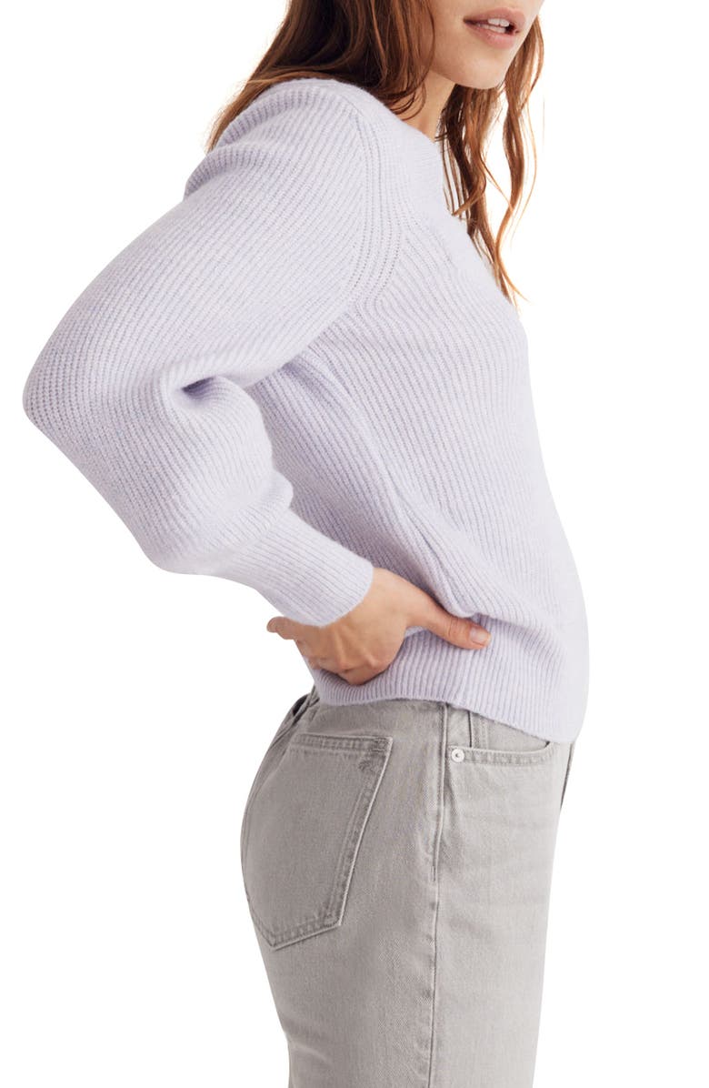 Madewell Melwood Square Neck Coziest Yarn Pullover Sweater, Alternate, color, Heather Hyacinth