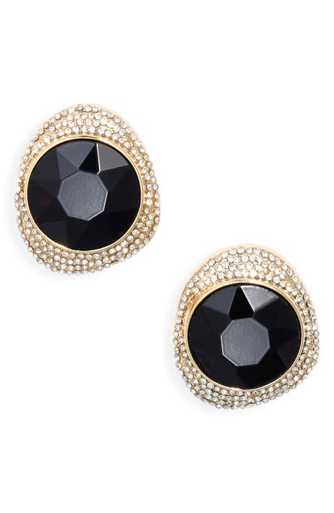 Pavé Faceted Stud Earrings