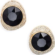Open Edit Pavé Faceted Stud Earrings