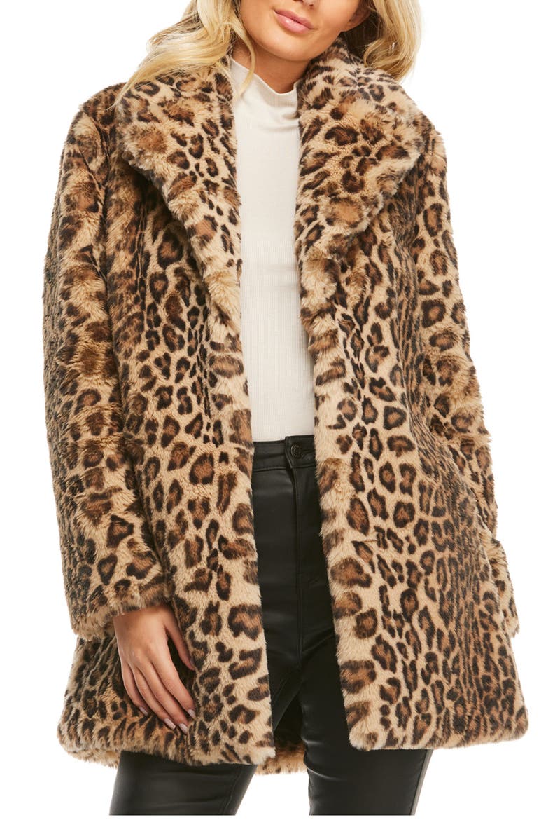 Le Mink Faux Fur Jacket, Main, color, LEOPARD