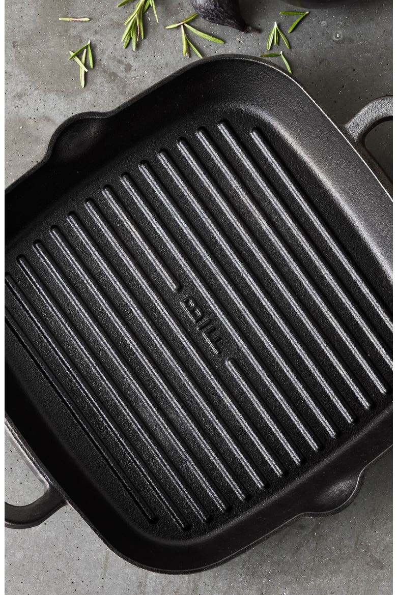 x Bobby Flay 11" Cast Iron Square Grill Pan, Alternate, color, BLACK