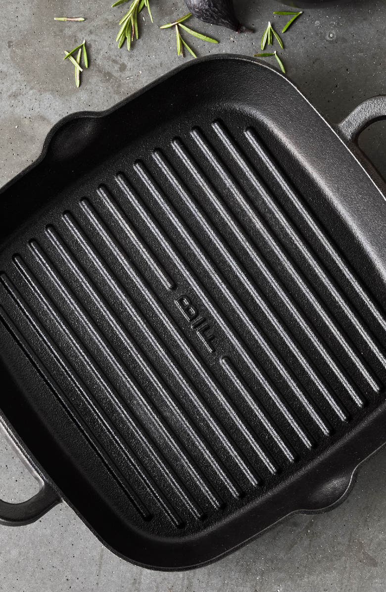 GreenPan x Bobby Flay 11" Cast Iron Square Grill Pan, Alternate, color, Black