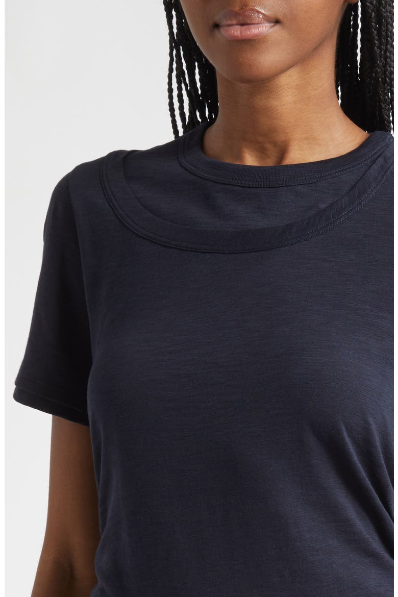 Damian Ruched Double Collar T-Shirt, Alternate, color, NAVY