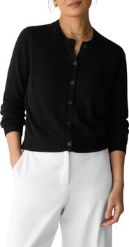 Eileen Fisher Crewneck Organic Cotton Blend Cardigan