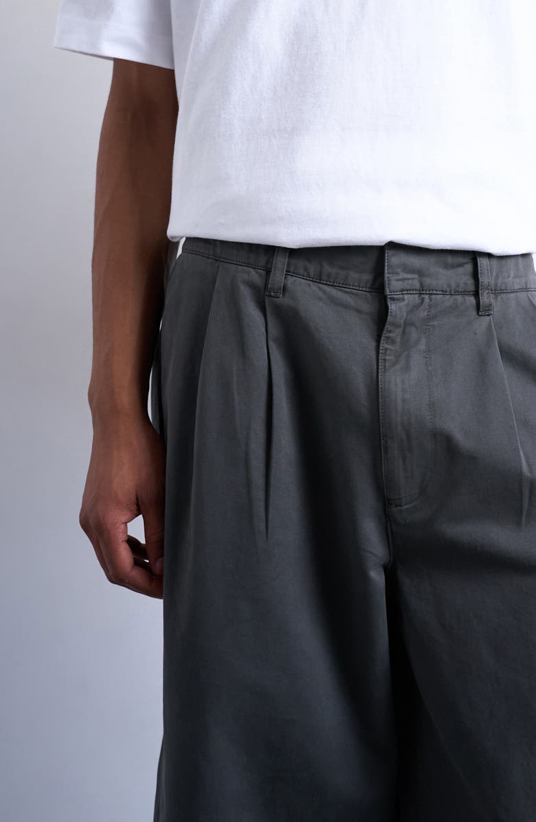 Topman Super Baggy Cotton Twill Wide Leg Pants, Alternate, color, Khaki