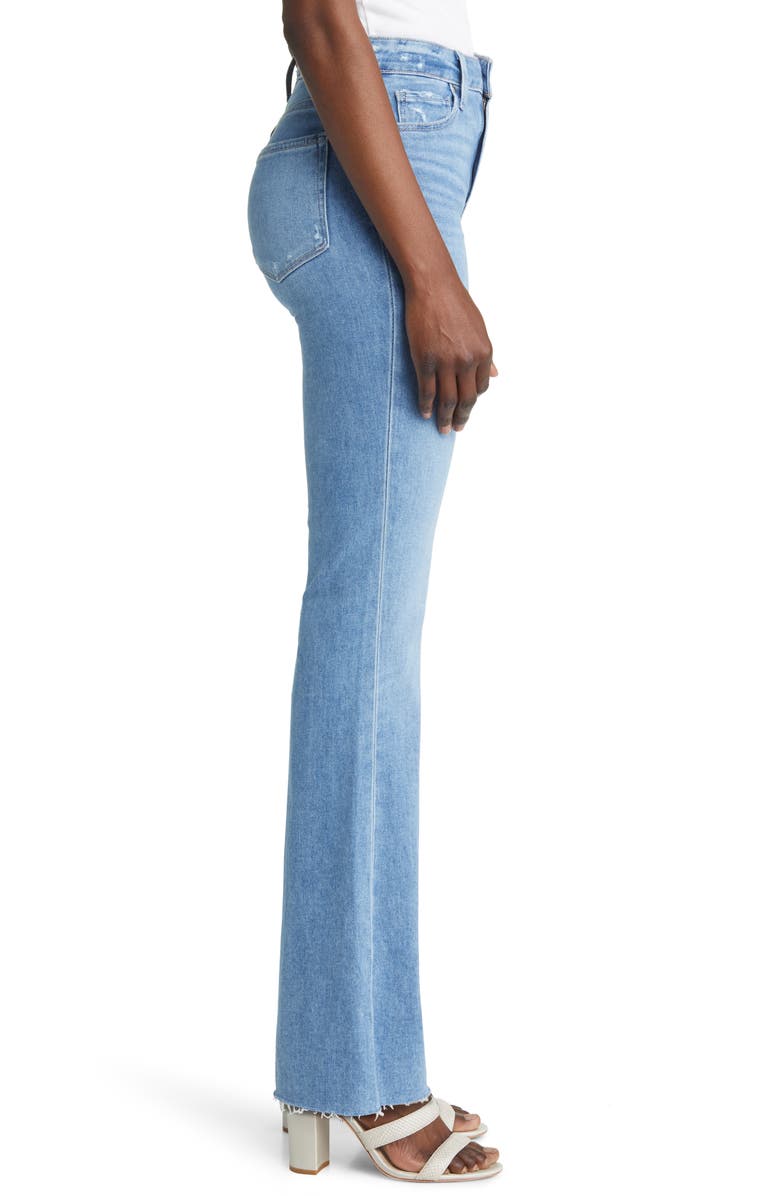 PAIGE Laurel Canyon High Waist Raw Hem Flare Leg Jeans, Alternate, color, 