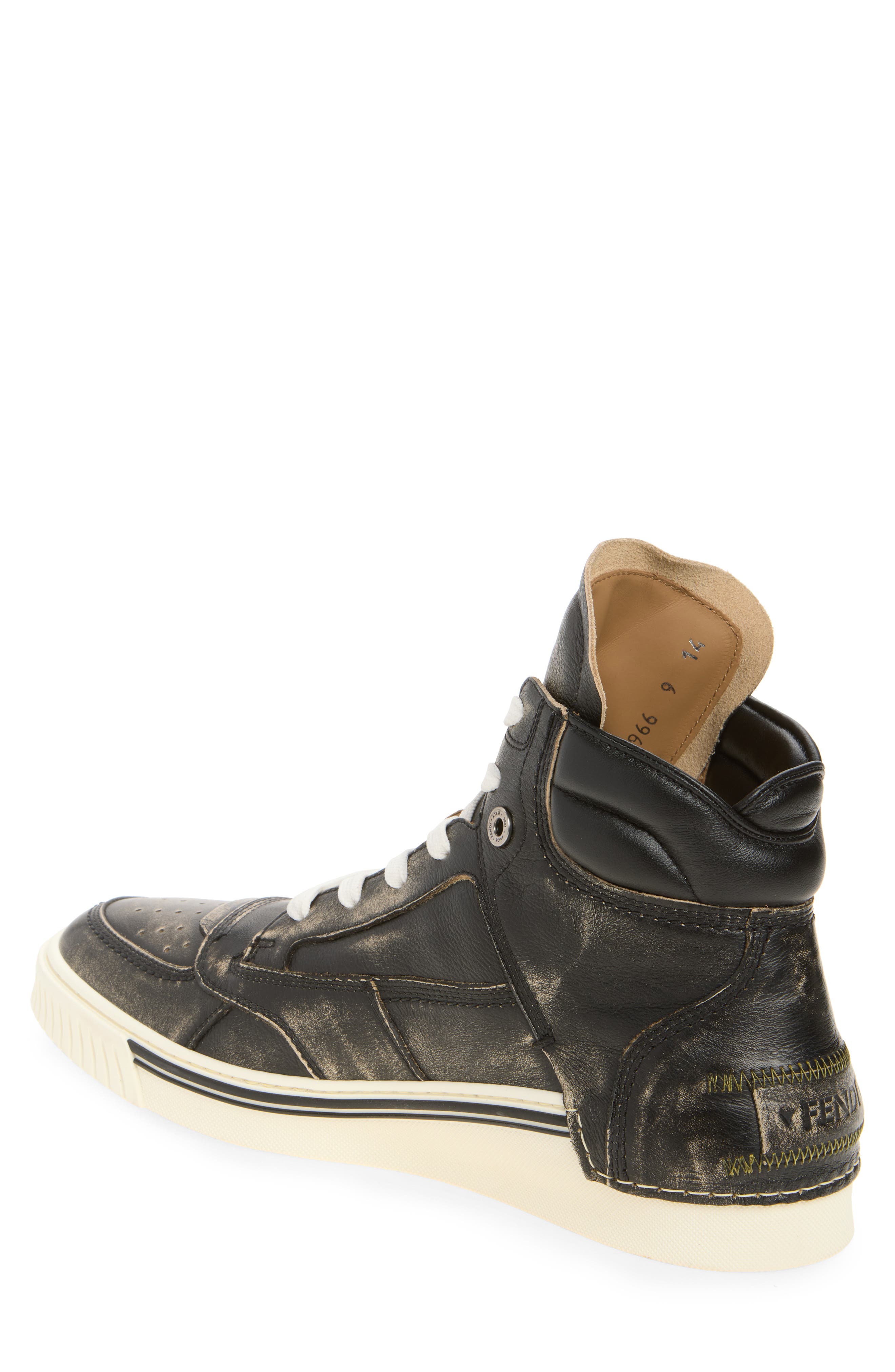 Fender Distressed High Top Sneaker, Alternate, color, NERO BEIGE NERO