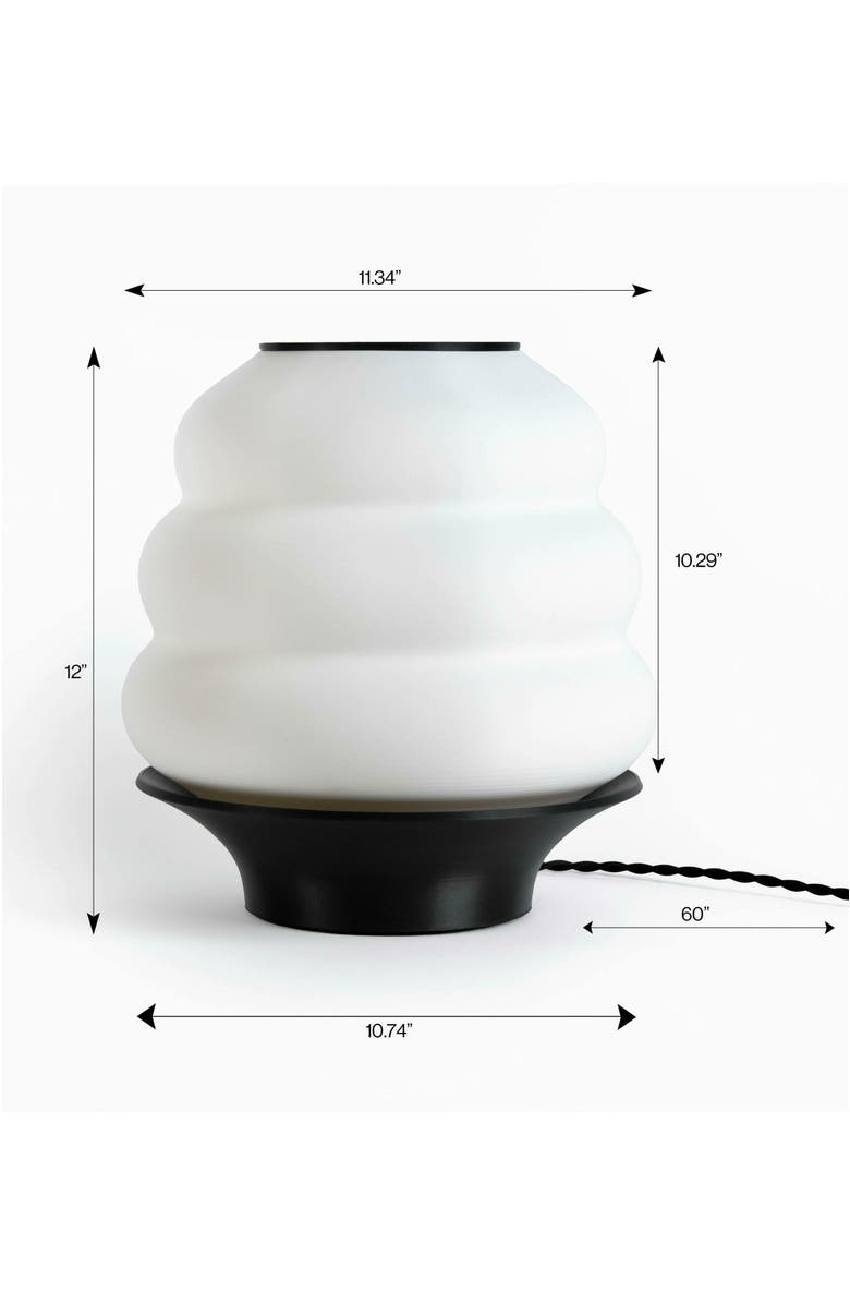 JONATHAN Y Honey Pot 12" Minimalist Classic Plant-Based PLA 3D Printed Dimmable LED Table Lamp, Alternate, color, White/Black