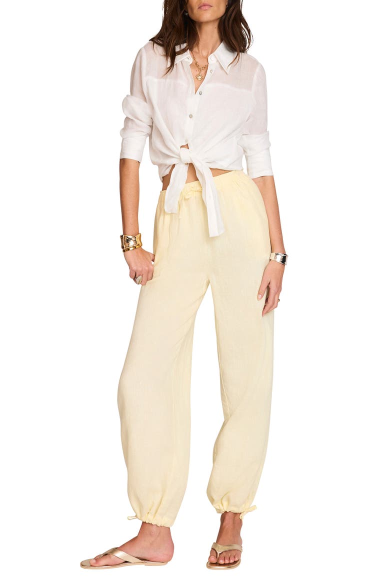 Linen Balloon Trousers, Main, color, Yellow