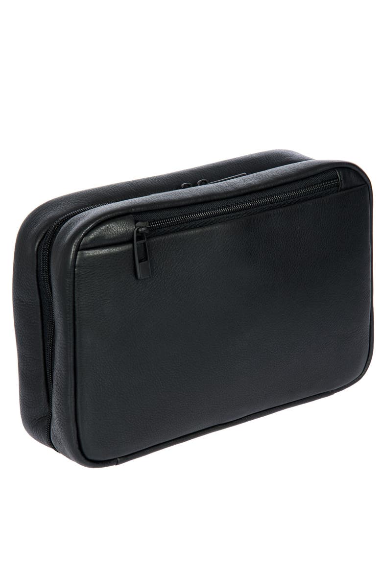 Roadster Leather EVO Washbag, Alternate, color, Black