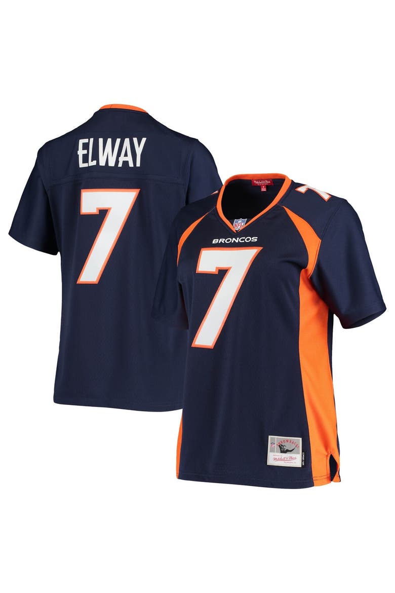 Women's Mitchell & Ness John Elway Navy Denver Broncos Legacy Replica Team Jersey, Main, color, Navy