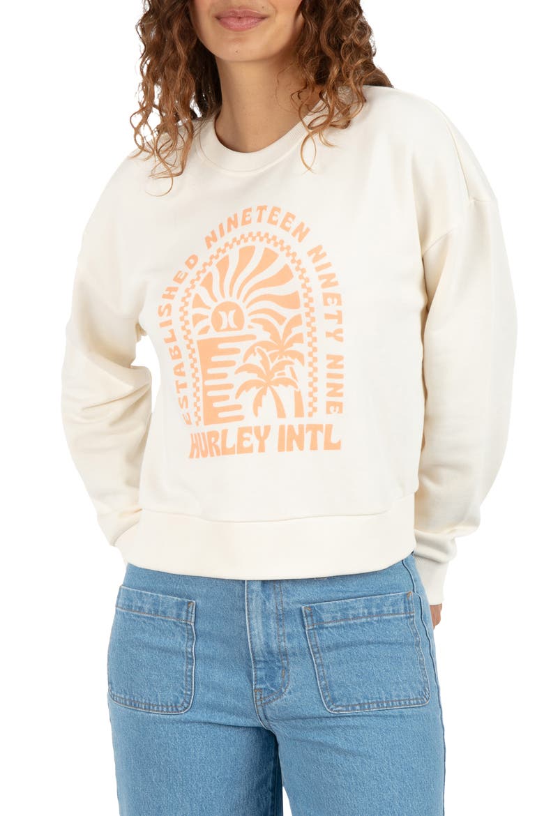 Fragment Boxy Graphic Sweatshirt, Main, color, CREAM