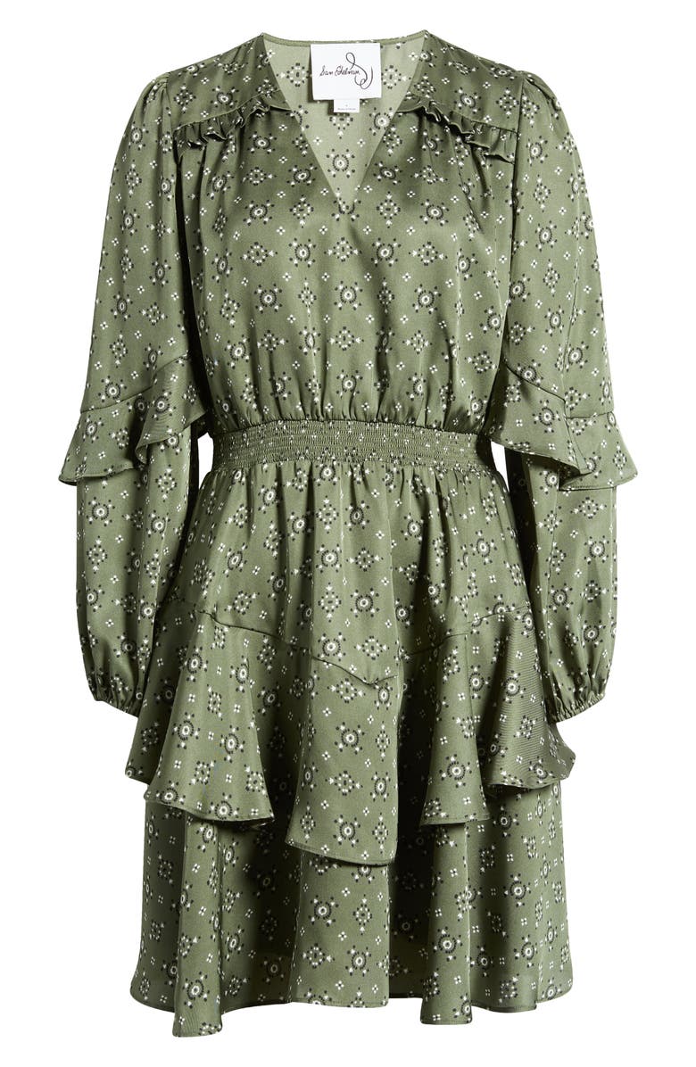 Sam Edelman Foulard Long Sleeve A-Line Minidress, Alternate, color,