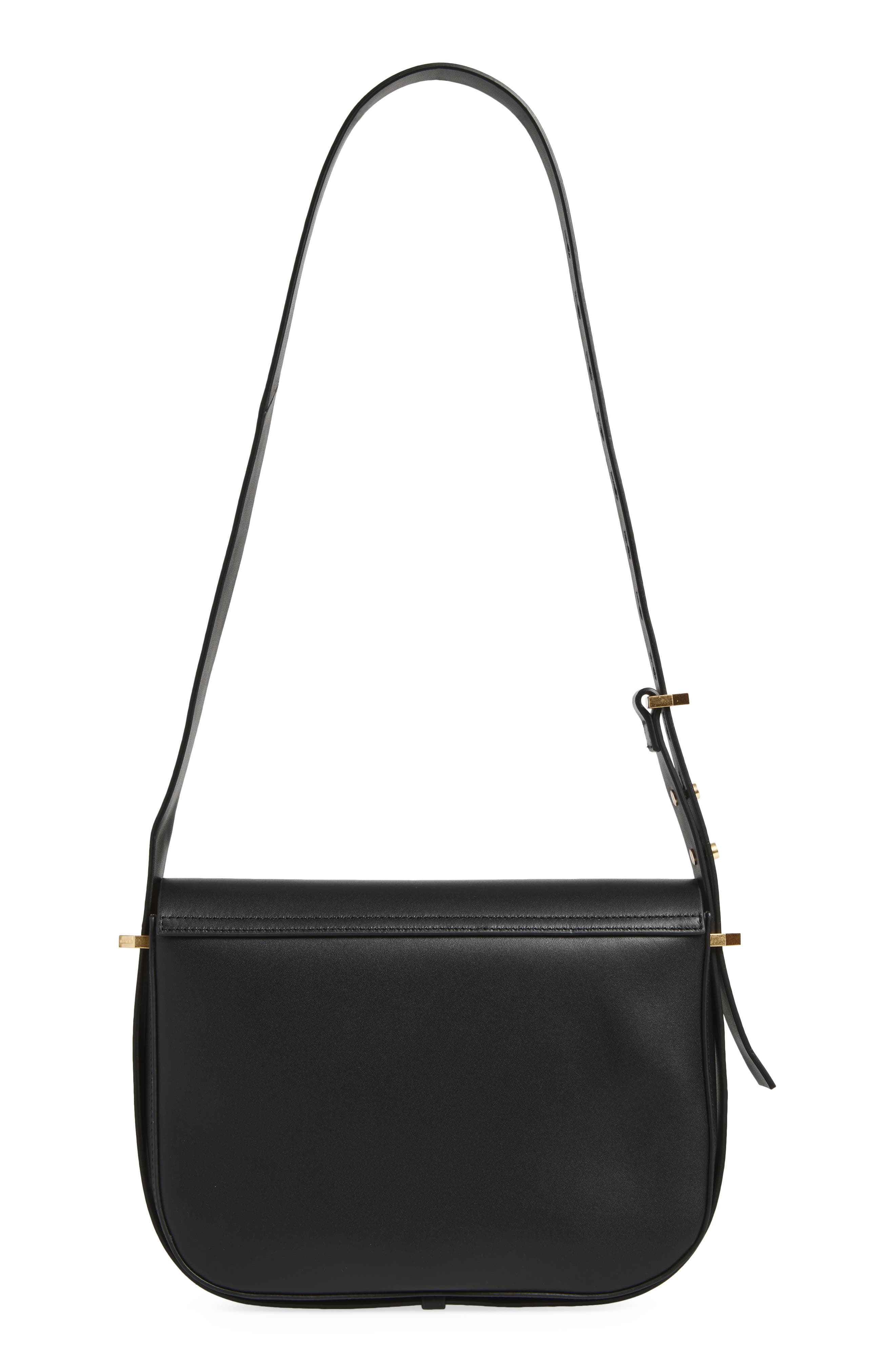 AllSaints Etta Leather Shoulder Bag, Alternate, color, Black