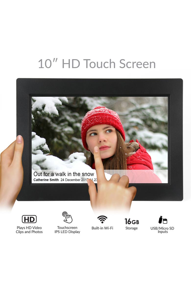 10" Smart Digital Photo Frame 16gb Internal Storage, Alternate, color, Black
