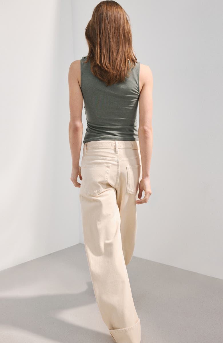 MANGO Bead Strap Detail Ruched Top, Alternate, color, 