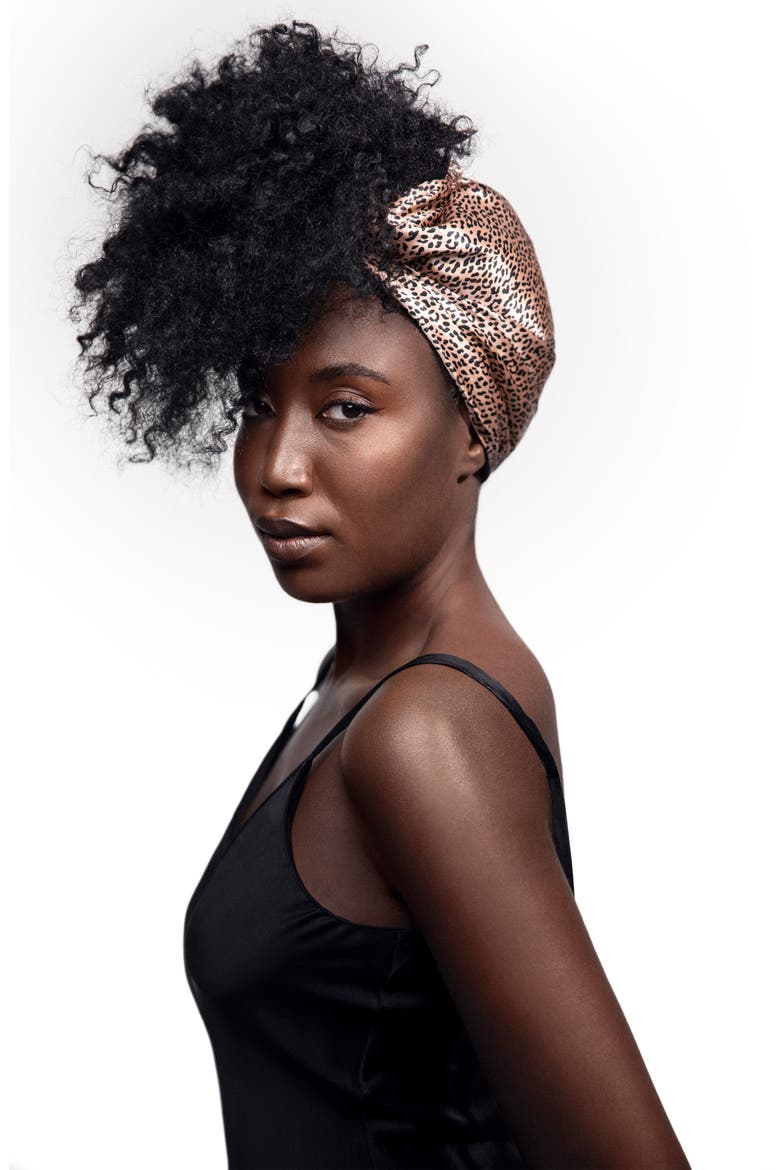 Wild Leopard Silk Hair Wrap, Alternate, color, WILD LEOPARD