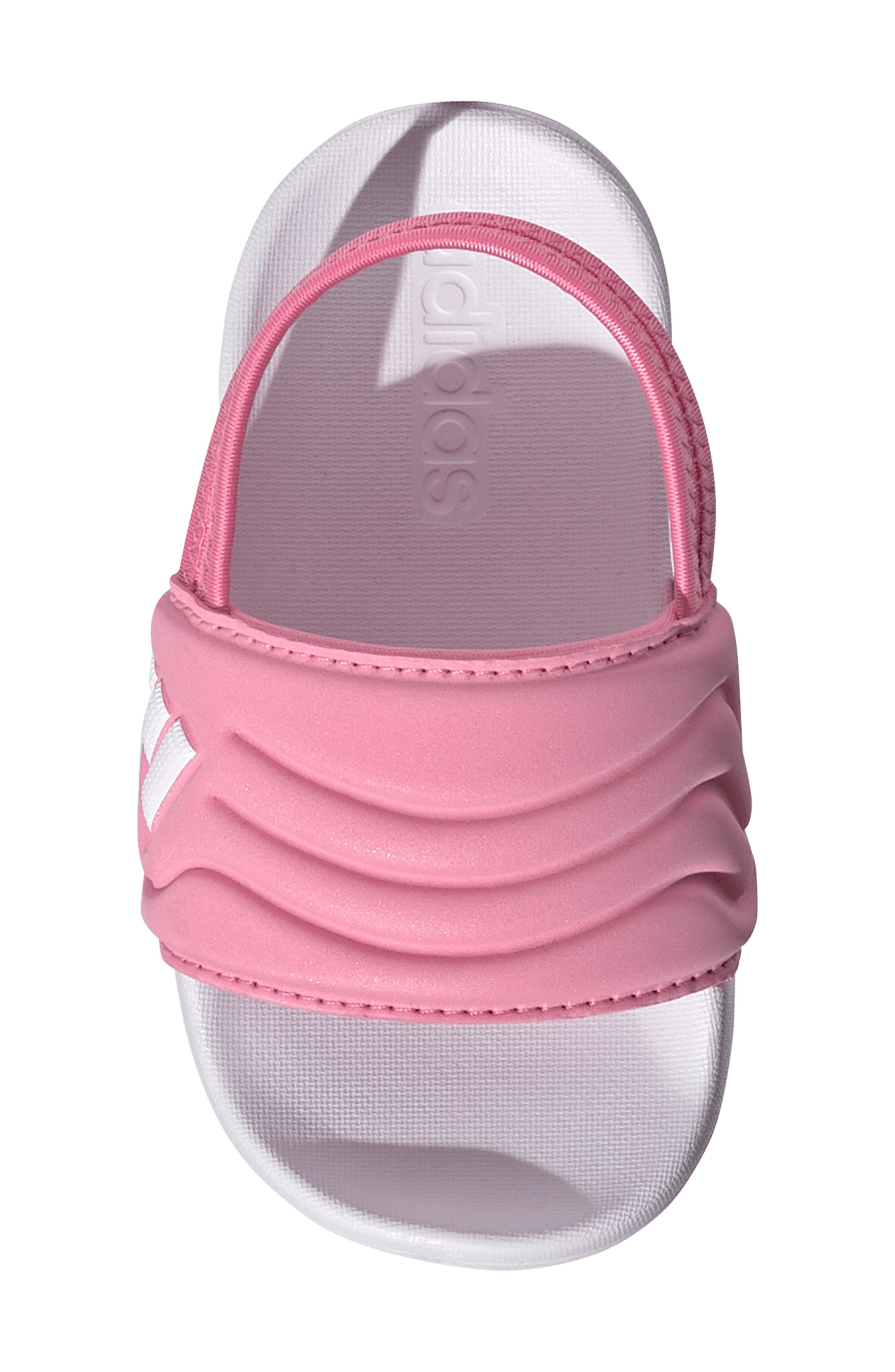 Kids' Adilette Estrap 2.0 Slide Sandal, Alternate, color, BLISS PINK/ FOOTWEAR WHITE