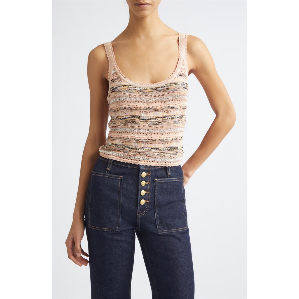 Ulla Johnson Clotide Multi Stitch Pointelle Tank In Red