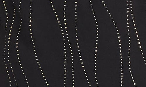 Kasper Rhinestone Keyhole Top In Black