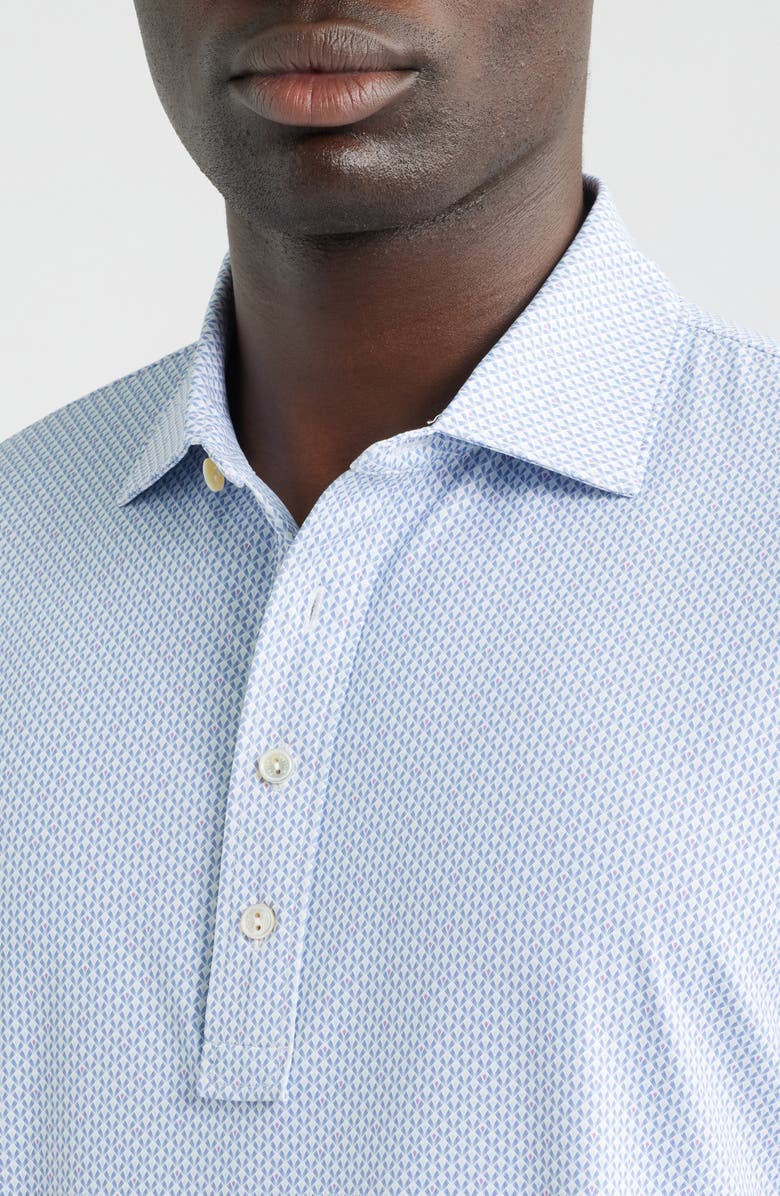 Peter Millar Microprint Performance Jersey Polo, Alternate, color, White