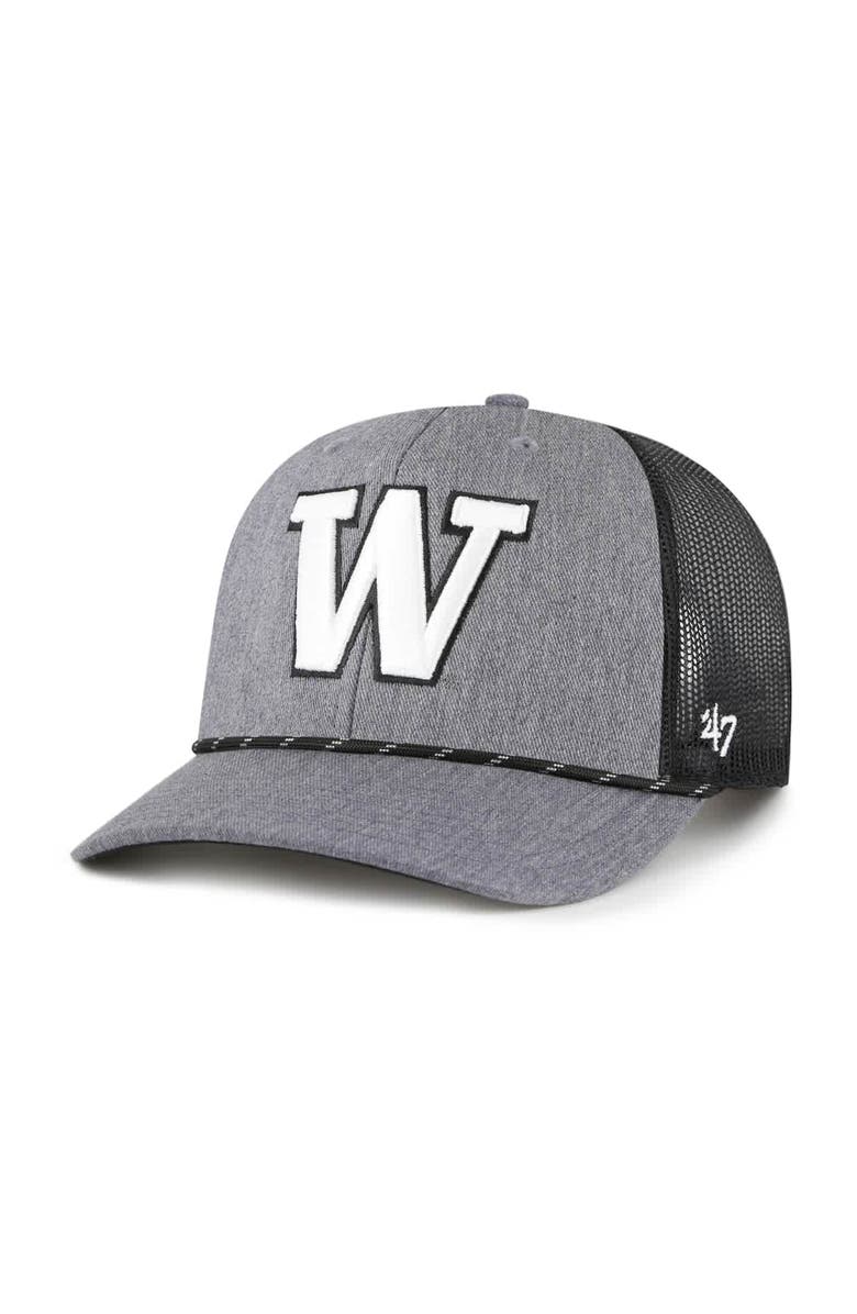 '47 Men's '47 Gray Washington Huskies Carbon Rope Adjustable Hat, Main, color, Gray