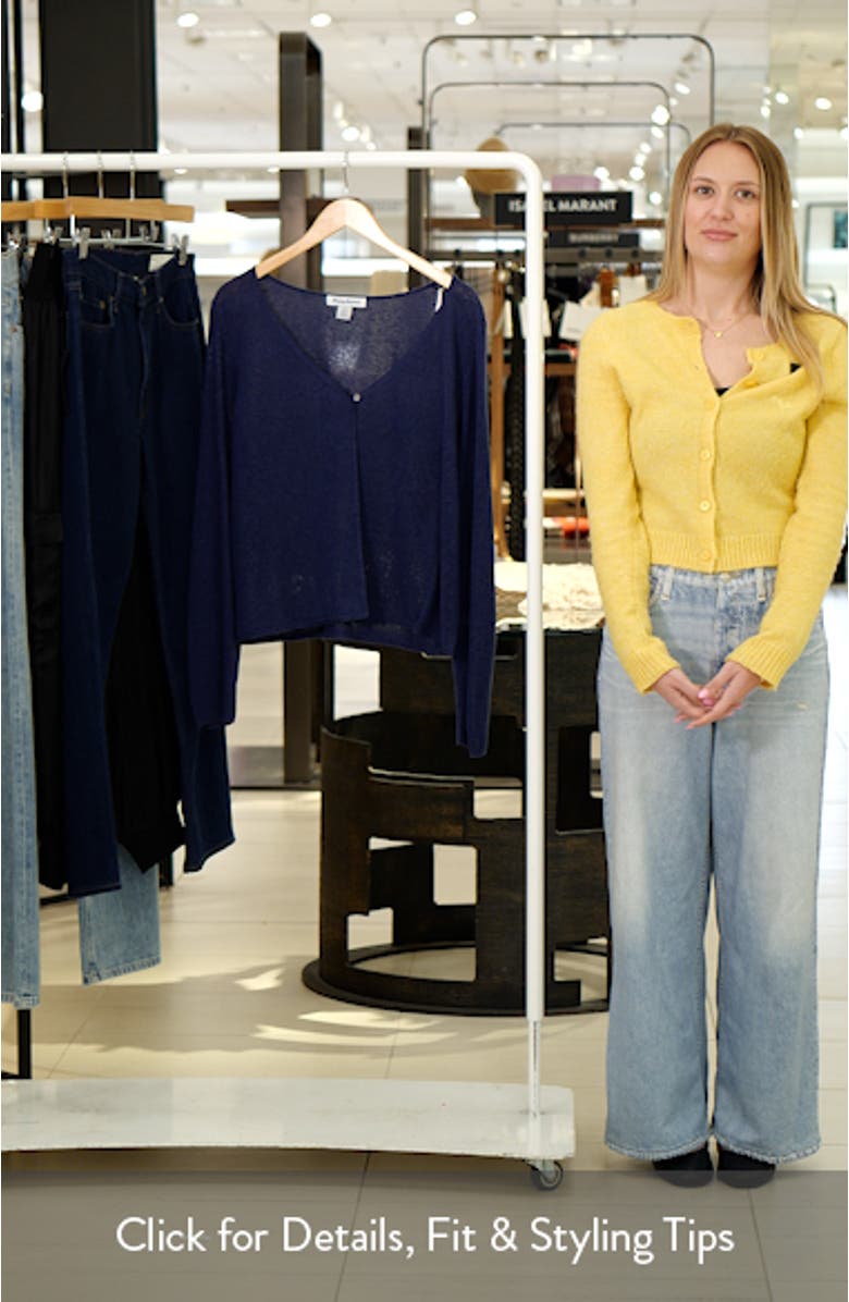 Adeline Linen Blend Jersey Cardigan, sales video thumbnail