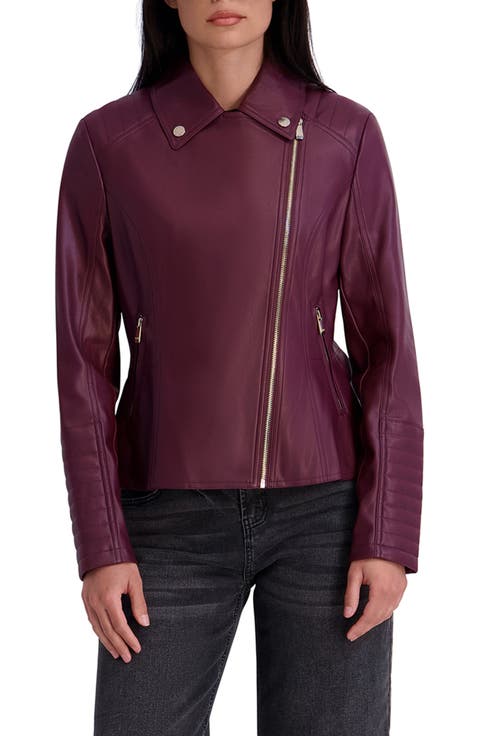 Peplum Back Faux Lether Moto Jacket