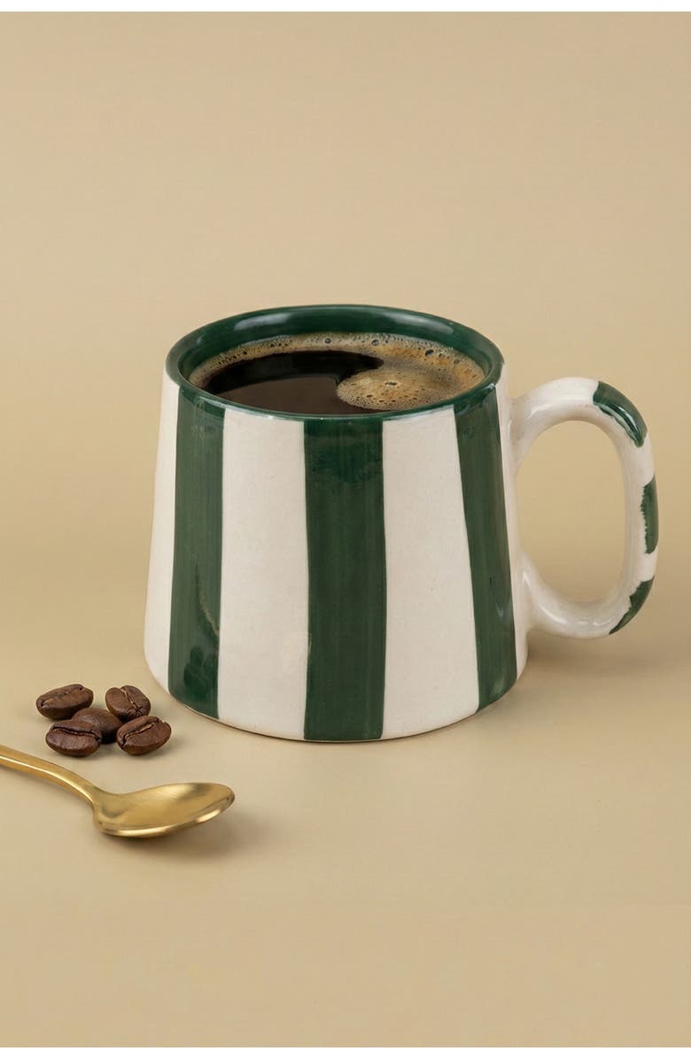 Casa Amarosa Stripe Mug, Alternate, color, Olive