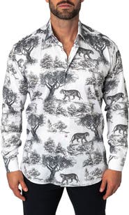Maceoo Fibonacci Regular Fit Kingdom White Button-Up Shirt