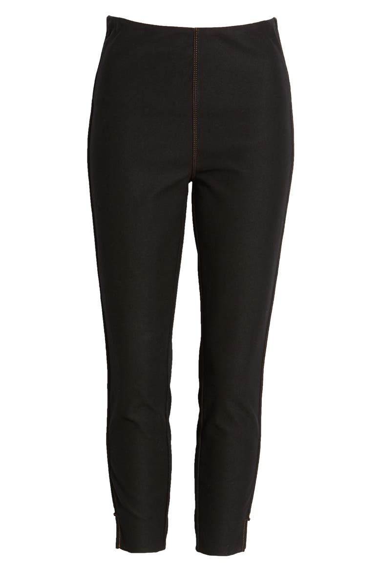 Lyssé Crop Slit Denim Leggings, Alternate, color, BLACK