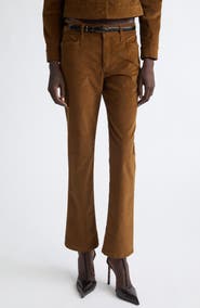 TOM FORD Stretch Cotton Velvet Skinny Flare Pants
