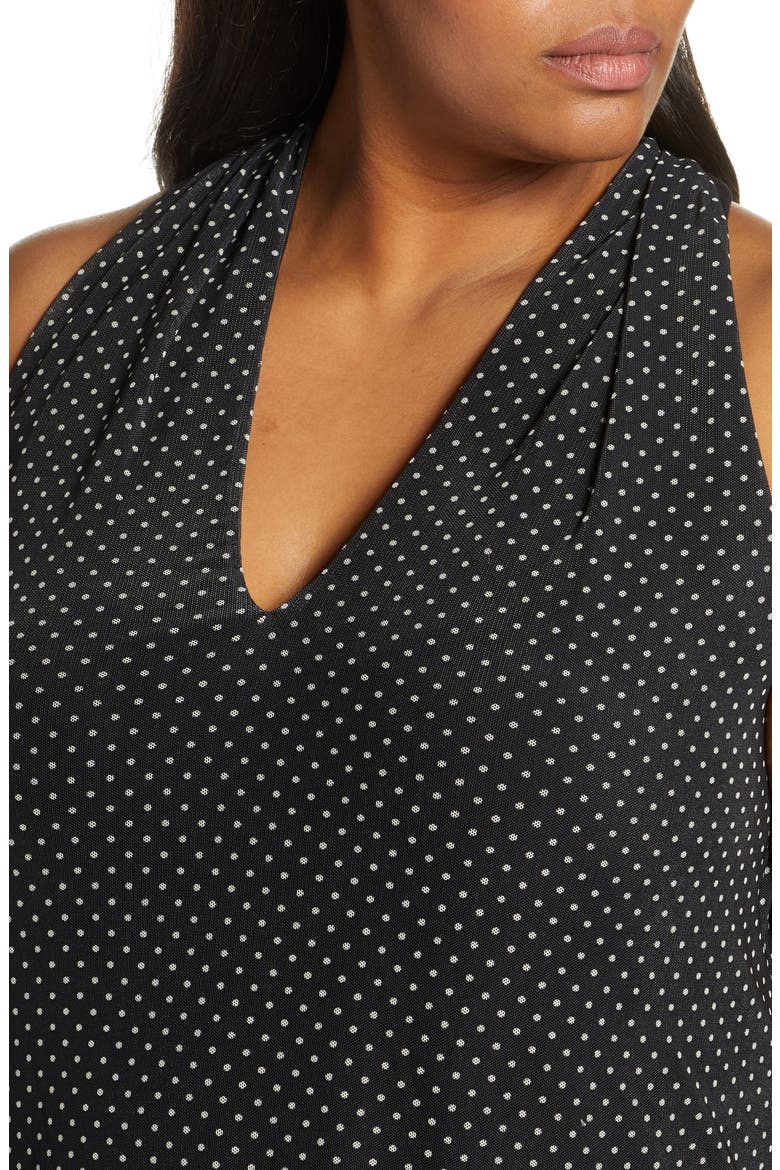 Dot Mesh Tank, Alternate, color, BLACK/ IVORY
