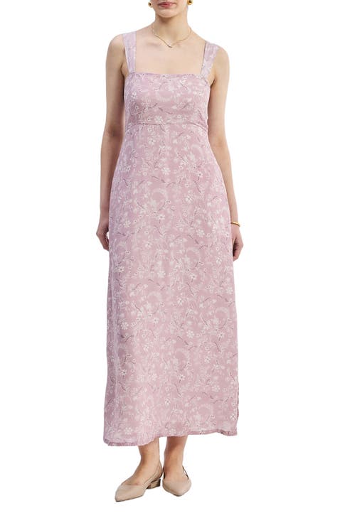 Perfect Floral Maxi with Tapered Straps in Pink