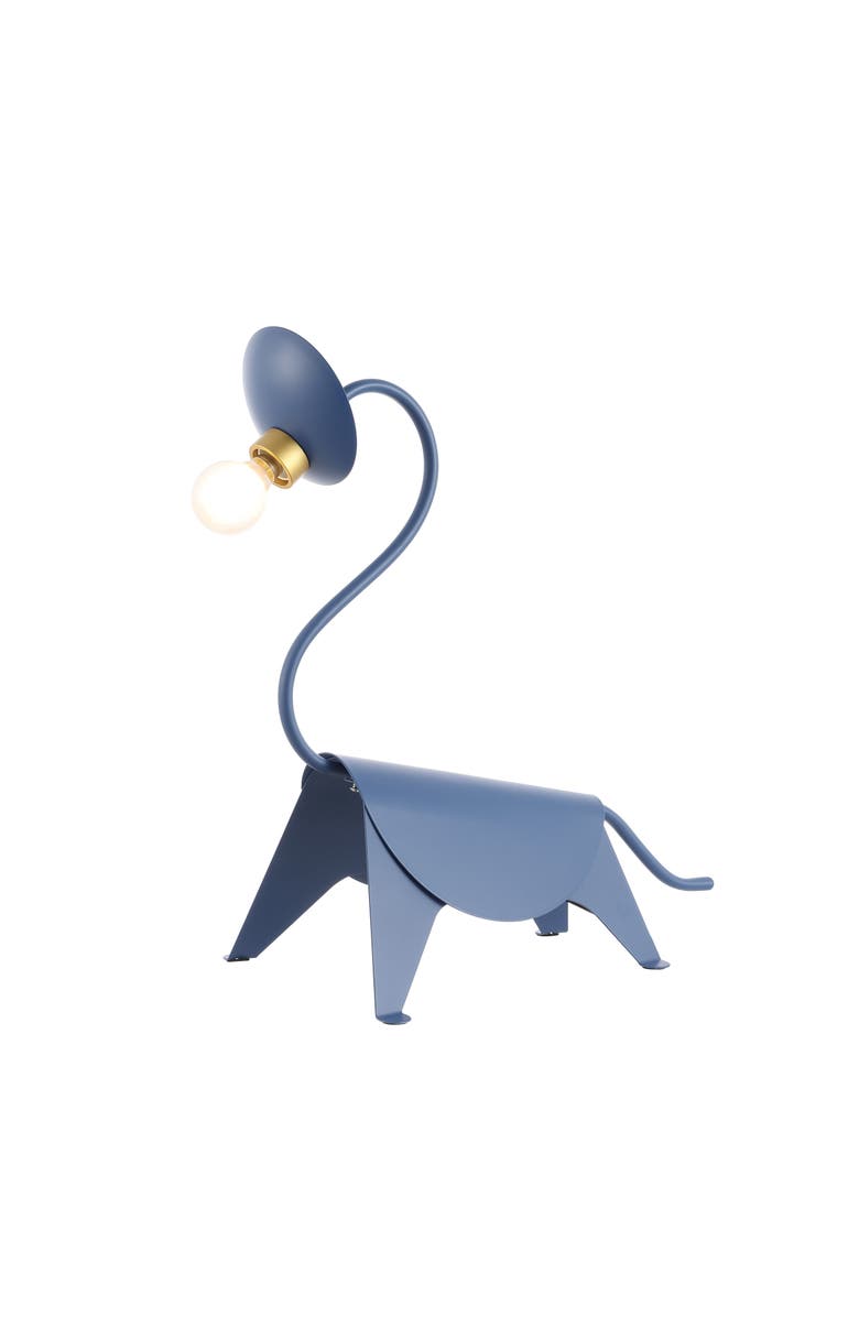 JONATHAN Y Bradley Modern Industrial Iron Brachiosaurus LED Kids' Lamp, Main, color, Blue