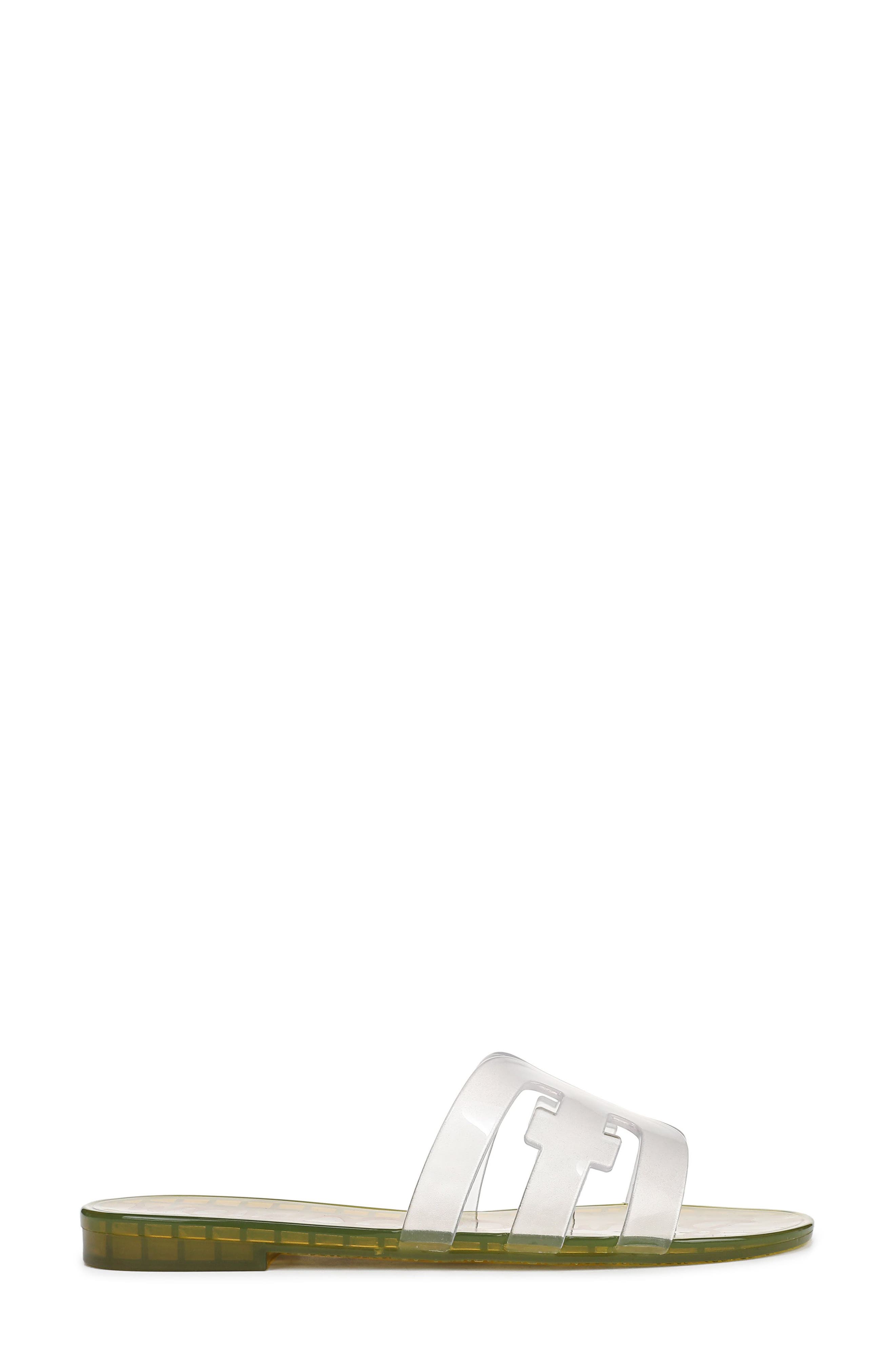 Bay Jelly Slide Sandal, Alternate, color, CLEAR/ GREEN LIMON