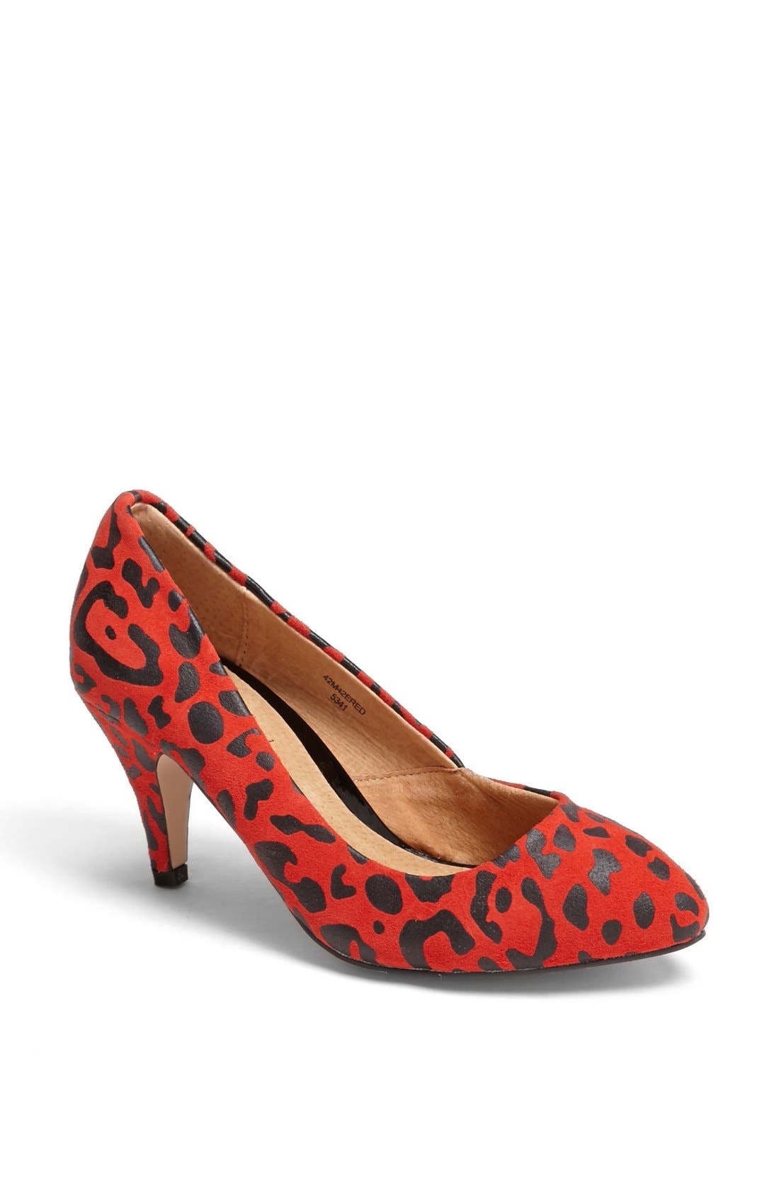'Maple' Mid Heel Pump, Main, color, RED
