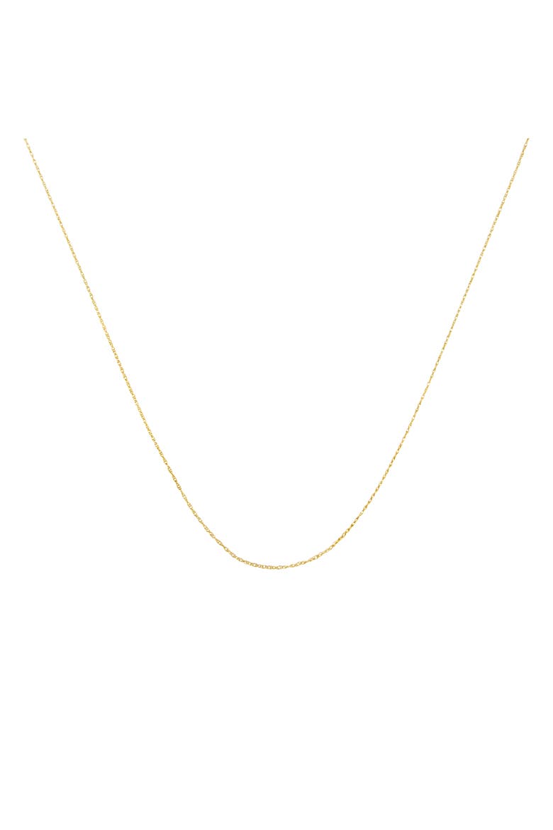 10K Gold 1/2 mm Slender & Dainty Fine Rope Chain Necklace, Main, color, Yellow