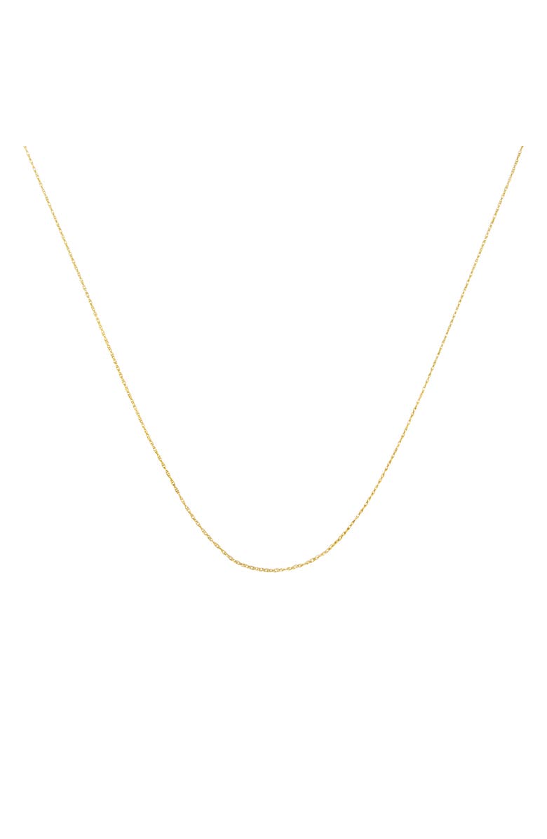 Haus of Brilliance 10K Gold 1/2 mm Slender & Dainty Fine Rope Chain Necklace, Main, color, Yellow
