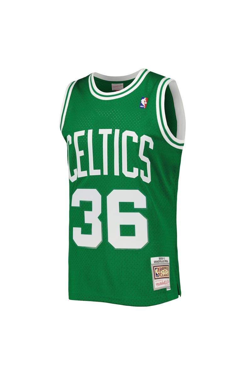 Mitchell & Ness Men's Mitchell & Ness Shaquille O'Neal Kelly Green Boston Celtics Hardwood Classics 2010-11 Jersey, Alternate, color,