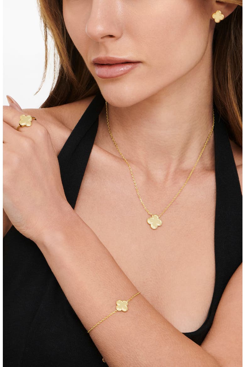 Quatrefoil Gold Plated Chain Bracelet, Alternate, color, GOLD