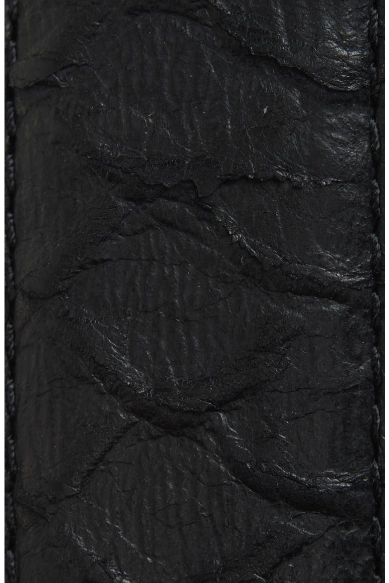 Snake Embossed Leather Belt, Alternate, color, BLACK