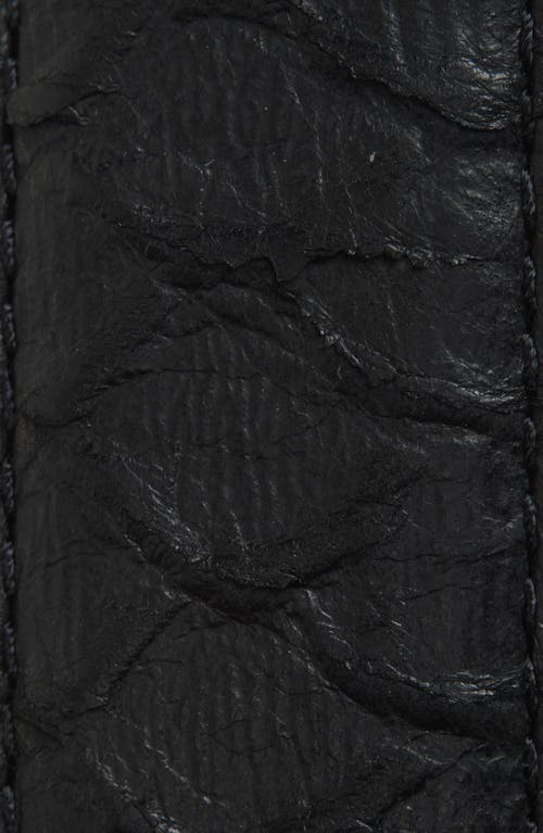 Allsaints Snake Embossed Leather Belt In Black