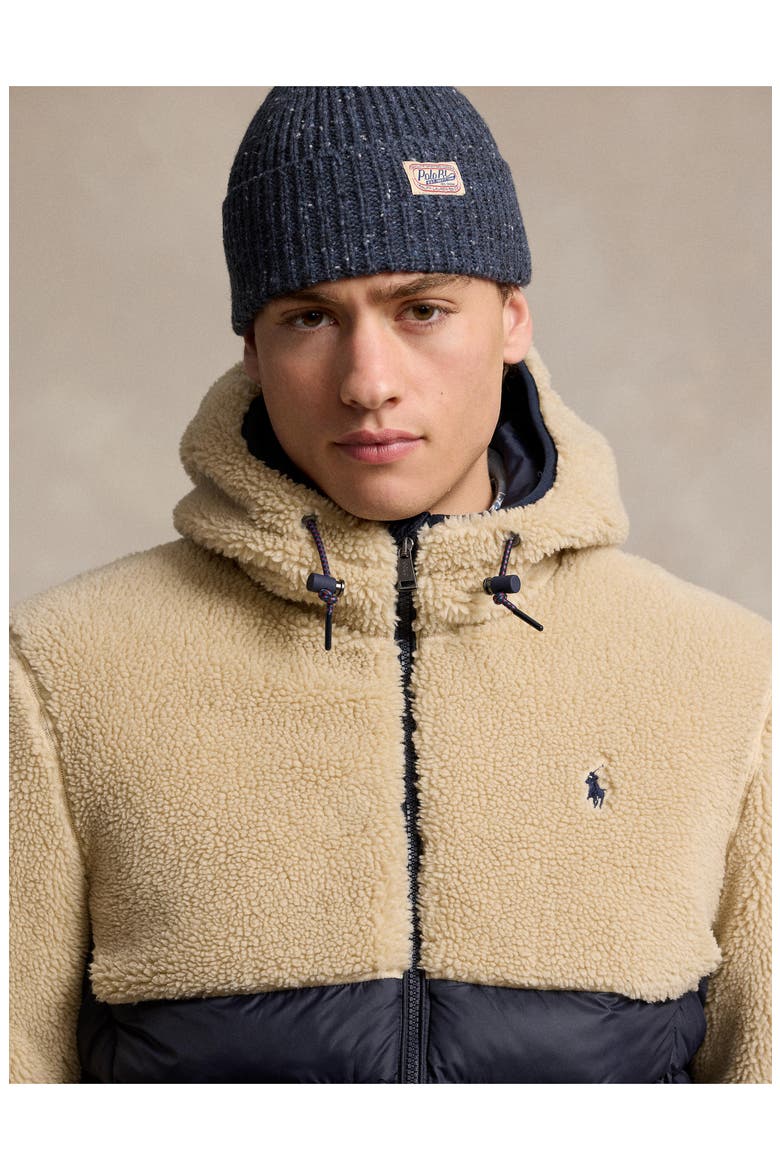 Mixed Media Insulated Jacket, Alternate, color, COLLECTION NAVY / SPRING BEIGE