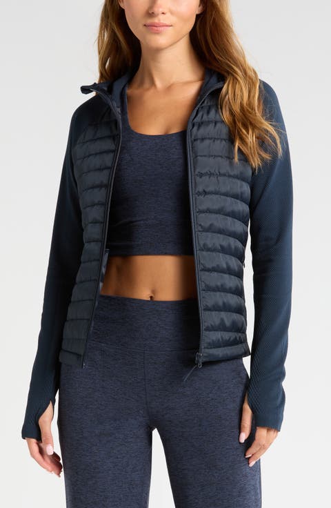 Seamless Mixed Media Puffer Jacket