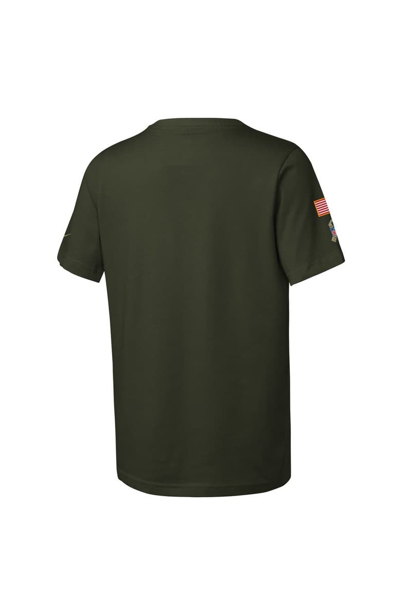 Nike Youth Nike Olive Miami Dolphins 2025 Salute to Service Sideline Dri-FIT T-Shirt, Alternate, color, Olive